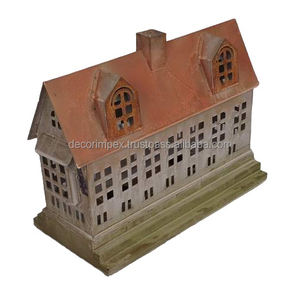 Maison de table en fer finition verte pour la décoration intérieure Noël maison cadeaux maison salon table décorative - Product Image 6