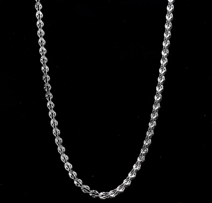 Solid 925 Sterling <b>Silver</b> Plated Twisted Singapore Chain Necklace Unisex Classic Daily Wear Zinc Alloy Jewelry - Product Image 1