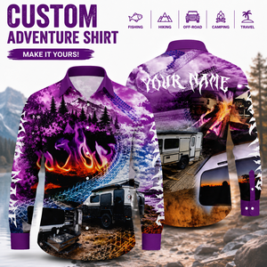 Personalized Plus Size Adventure Shirt Lightweight Quick Dry 4-Way Stretch Fishing Hunting Hiking Off-<b>Road</b> Camping Outdoor - Product Image 3
