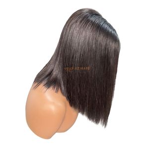 Natural Black Straight <b>Bob</b> Lace Front <b>Wig</b> 12 Inches Virgin Vietnamese Hair Glueless Swiss Lace Human Hair <b>Wig</b> Average Size - Product Image 1