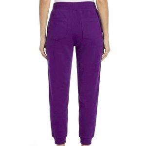 Pantalon de survêtement en molleton bleu personnalisé pour femme, taille mi-haute, cordon de serrage, couleur unie, poches, tricoté, coupe droite, automne - Product Image 6