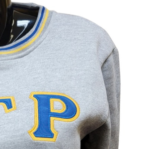 Womens Round Neck Sweatshirt Personalized Greek Letter Graphic Pullover Long Sleeve Casual Relaxed Fit Fleece <b>Crewneck</b> - Product Image 5
