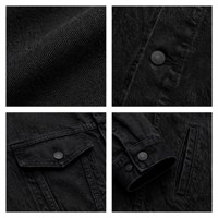 Veste longue en polaire noire pour homme, col rabattu, coupe classique, coton lavé, couleur unie, fermeture éclair, vêtements d'extérieur décontractés pour l'hiver