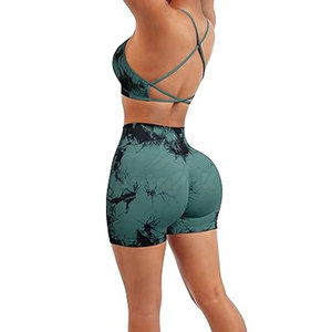 Ensemble short et soutien-gorge de yoga pour femme, tissu extensible léger, évacuation de l'humidité, parfait pour le fitness - Product Image 3