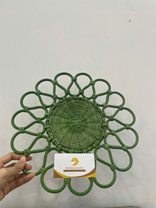 Plateau en rotin artisanal de qualité supérieure, plateau de service décoratif, artisanat naturel, décoration d'intérieur - Product Image 5