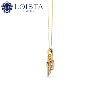 จี้เพชรทรงกลมเจียระไนแบบบริลเลียนท์ 18K ทองคำแท้ ดีไซน์น่ารัก รับรองโดยผู้เชี่ยวชาญ สำหรับผู้หญิง - Product Image 3