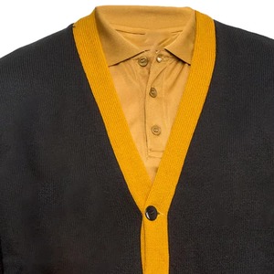 Custom APA Fraternity Alpha Black <b>Cardigan</b> V-Neck Women's Wool/Acrylic Knitted Chenille <b>Thick</b> Breathable Solid Front Logo Winter - Product Image 2