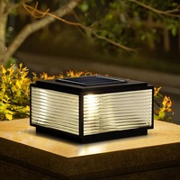 Lámpara Solar para Poste de Jardín, Lámpara para Pilar de Puerta, IP65 Impermeable, Pantalla de Aluminio, para Villas, Súper Brillante, Haz de Luz de 360°, 3000K