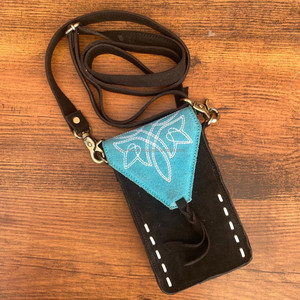 Nouvelle marque de mode en gros en cuir suédé petits sacs de téléphone portable pour femmes Western en cuir véritable bandoulière sacs de téléphone portable - Product Image 3