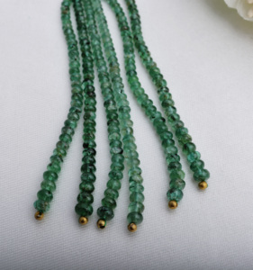 Perles lisses en émeraude zambienne, perles de pierres précieuses naturelles pour la création de bijoux fins - Product Image 2