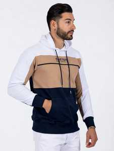 ONETEN APPARELS Sudadera con Capucha de Punto para Hombre, Talla Grande, Diseño Color Block, Otoño - Product Image 3