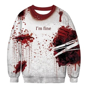 Sweat-shirt à capuche unisexe 100 % coton, personnalisé avec motif 3D imprimé, coupe ample pour homme, idéal pour Halloween - Product Image 1