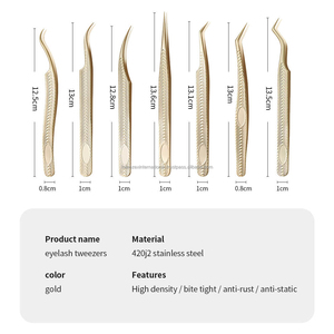 Pince à épiler professionnelle de haute qualité en acier inoxydable pour sourcils et cils, avec étiquette privée personnalisée, pointe fine, instrument de beauté - Product Image 3
