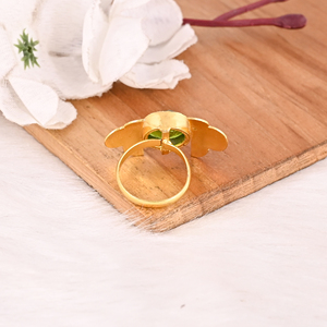 <b>Adjustable</b> Green Hydro Brass Handmade Gemstone <b>Ring</b> for Women - Product Image 5