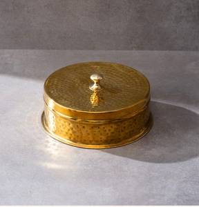 Round Brass <b>Spice</b> <b>Storage</b> Box with 7 Compartments and Lid for Kitchen Use - Product Image 2