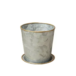 Neu Stil Silber pulver beschichtet Pflanzer Grubber Zylinder Design Blumentopf für Garten und Wohnkultur Blumentopf Pflanzer