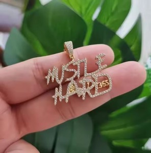 Colgante de Lujo con Letra de Moissanita Iced Out, Colgante Personalizado de Hip Hop con Inicial, Colgante de Plata 925 para Regalos - Product Image 5