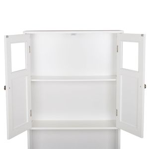 Meuble de salle de bain blanc à double porte, élégant et pratique - Product Image 4