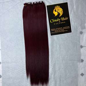 Extremos súper gruesos Paquetes superiores vietnamitas Hueso recto color Burdeos 100% Extensión de cabello humano virgen La mejor calidad El mejor precio - Product Image 1
