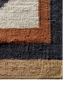 <b>Large</b> Handwoven Organic Jute Area <b>Rug</b> Handmade Home Floor Carpet Eco Friendly Bohemian Style Geometric Pattern Low Pile Medium - Product Image 1