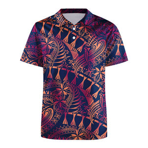 Camisa Polo de Manga Corta para Hombre, Diseño Tribal Polinesio Elei, Botones Sueltos, Moda Casual, Transpirable, a Buen Precio, Gran Venta - Product Image 1