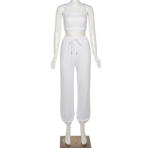 Conjunto Deportivo Gris para Mujer, Sudadera y Pantalones de Color Sólido, Cintura con Cordón, Bolsillos Laterales, Material de Algodón Transpirable, Primavera - Product Image 6