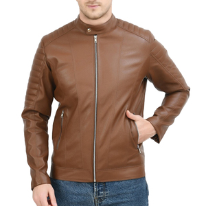 Veste en cuir d'hiver pour hommes grandes tailles, utilisation en extérieur, col montant, respirante, séchage rapide, haute qualité, couleur personnalisée, fabriquée au Pakistan - Product Image 1