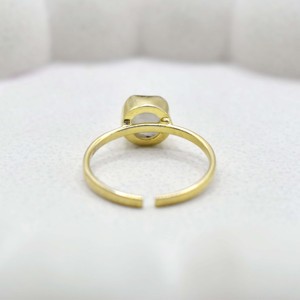 Natural Moonstone Adjustable <b>Ring</b> <b>Gold</b> Plated Collet <b>Set</b> Handmade Gemstone June Birthstone Boho Statement <b>Ring</b> Gift for Women - Product Image 5