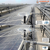 Hydroplus International Kit d'accessoires de nettoyage photovoltaïque : Buse de pulvérisation solaire, Raccord en T pour montant, Collier de serrage pour tuyau et Support de fixation sur structure