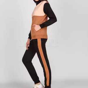Conjuntos Deportivos Casuales de Invierno para Mujer, Estampados o Lisos, para Fitness, Colores Personalizados, Sudadera con Capucha y Pantalones Jogger Sin Costuras, 100% Algodón - Product Image 3