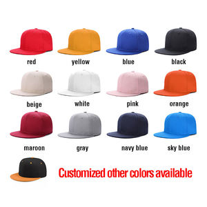 Factory Wholesale <b>Plain</b> Snapback <b>Caps</b> Custom Logo Embroidery 6 Panel Street Style Popular Blank Flat Brim <b>Cap</b> - Product Image 2
