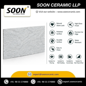 กระเบื้องเซรามิก SOON CERAMIC รุ่น Marble DOVER WHITE 7D แคลไซต์แผ่นใหญ่ ขัดเงา ทันสมัย เป็นมิตรกับสิ่งแวดล้อม ดีไซน์แบบ 3 มิติ สำหรับตกแต่งผนังห้องนั่งเล่น - Product Image 4