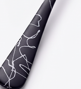 Ensemble de couverts en argent avec poignée en marbre noir pour salle à manger de luxe utilisation de restaurant de fête de mariage et décor de table moderne élégant - Product Image 3