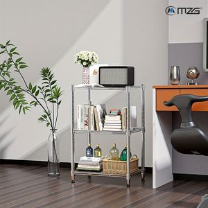 Scaffale Organizzatore in Acciaio a 3 Ripiani, Capacità 450 Libbre, 30 cm di Profondità x 2,5 cm di Altezza, per Casa, Cucina, Ufficio, Cromato, Unità di Scaffalatura 3-in-1 - Product Image 6
