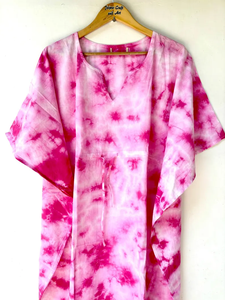 Nuevo Kaftán Naaz Textile de Lujo con Estampado Animal, Cuello en V, Cordón Ajustable, Manga Corta, Corte Evase, Estilo Indio, 100% Algodón, con Encaje, para Mujer, Verano - Product Image 2