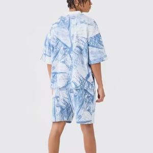 Ensemble de survêtement personnalisé en coton vierge avec t-shirt et short de sport assorti, tenue d'été 2 pièces pour hommes - Fabricant - Product Image 2