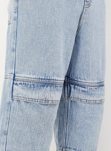 Jean en denim décontracté et tendance pour le quotidien, bleu, noir, moderne, coupe ample, jambe large, écologique, résistant à la décoloration, taille mi-haute, déchiré - Product Image 4