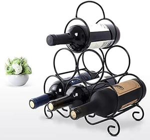 Étagère à vin en métal pliable, support de rangement pour vin mural, étagères à vin rouge au design moderne, porte-bouteilles en métal - Product Image 5