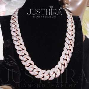 Promotion : Collier chaîne cubaine à diamants plaqué or, style Hip Hop, entièrement serti de pierres, pour hommes et femmes, disponible à la vente - Product Image 4