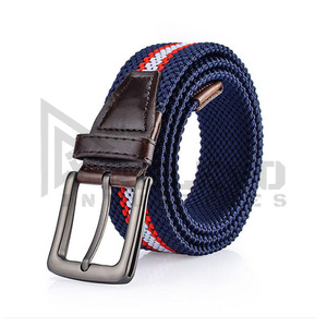 Relevo Industry Striped <b>Braided</b> Casual Belt With Silver Pin Buckle Durable Adjustable Men's Fashion <b>Accessory</b> - Product Image 2