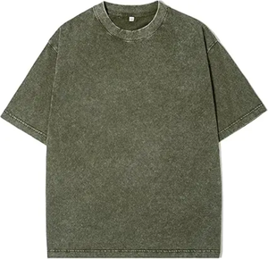 Camiseta Vintage para Hombre con Lavado Ácido, Estilo Urbano Oversize, Algodón Suave Premium, Venta al por Mayor, Personalizable - Product Image 2