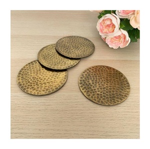 High Quality Aluminium and Brass Metal Gold Ivory Color Customized Tea Cup or <b>Glass</b> <b>Coasters</b> - Product Image 4