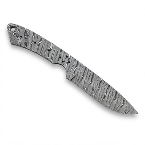 Lame de couteau de chasse et de dépecage en acier Damas sur mesure, pleine longueur, vente en gros, fourniture pour lamesseurs DIY, directement de l'usine - Product Image 1