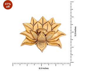 Brass Lotus Wall <b>Art</b> Gold Plated Handmade Traditional Decor for Home Decoration Small 18-24 Inch - Product Image 4