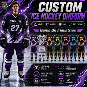 Premium Quality New Trendy Custom Design Player Name Number Logo Printing Athletic Sports Sublimated Ice Hockey Uniform Sets - Product Image 6