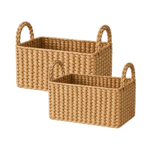 Eco Friendly Natural Water hyacinth <b>Square</b> Mini <b>Basket</b> Handmade Multifunction <b>Storage</b> Organizer for Home Decoration Indonesia - Product Image 5