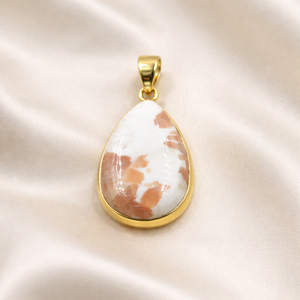 <b>Top</b> Quality Scolecite Teardrop Pendant 925 Sterling Silver <b>Rose</b> Gold Yellow Gold Plated Healing Gemstone Jewelry for Anniversary - Product Image 6