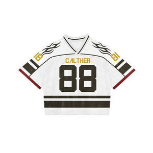 Camiseta Deportiva Corta de Malla Blanca con Llama, Estilo Universitario, para Mujer, Número 88, Ropa Urbana, Camisa Atlética - Product Image 1