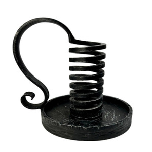 Vintage Hand Forged Metal Candle Holder Handmade Candle Holders <b>Black</b> Blacksmith Candle Holders - Product Image 1