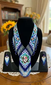 Collier Gerdan ukrainien bohème tendance | Tribal | Collier ukrainien | Unique | Collier africain pour femme avec boucles d'oreilles, pour cadeau - Product Image 6